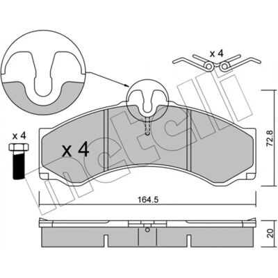 Metelli Brake Pads - 22-0262-0 Metelli Brake Pads - 22-0262-0