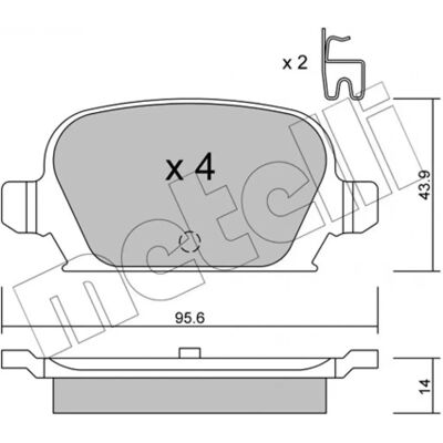 METELLI Rear Brake Pad Set - Brake Pads METELLI Rear Brake Pad Set - Brake Pads