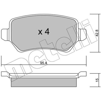 Metelli 22-0542-1 Rear Brake Pad Set - Brakes Metelli 22-0542-1 Rear Brake Pad Set - Brakes