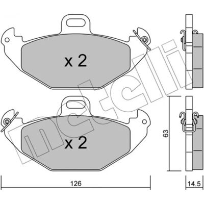 Metelli 22-0634-0 Rear Brake Pad Set - Brake Pads Metelli 22-0634-0 Rear Brake Pad Set - Brake Pads