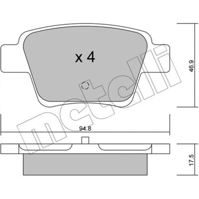 Metelli Rear Brake Pad Set - 22-0639-0 Metelli Rear Brake Pad Set - 22-0639-0