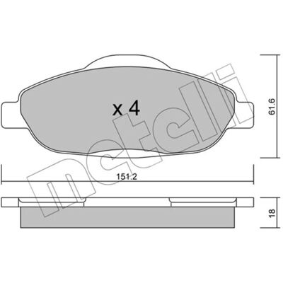 Metelli Front Brake Pads - 22-0804-0 - Brake Pads Metelli Front Brake Pads - 22-0804-0 - Brake Pads