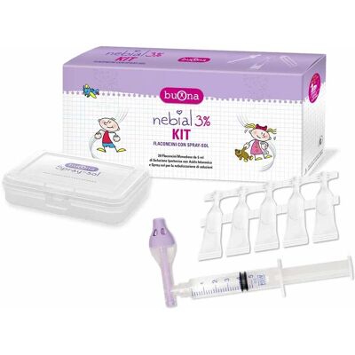 Buona SpA Nebial 3% Kit Soluzione Nasale Ipertonica - Sollievo Raffreddore & Sinusite Buona SpA Nebial 3% Kit Soluzione Nasale Ipertonica - Sollievo Raffreddore & Sinusite
