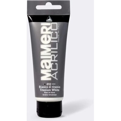 Maimeri - 1018 - Blanc de Titane - 200 ml - Peinture acrylique - Publicité Maimeri - 1018 - Blanc de Titane - 200 ml - Peinture acrylique - Publicité