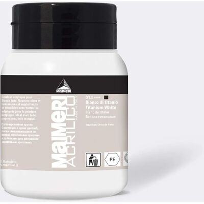 Maimeri Acrilico - Bianco Titanio - 500ml - Akrylová barva Maimeri Acrilico - Bianco Titanio - 500ml - Akrylová barva