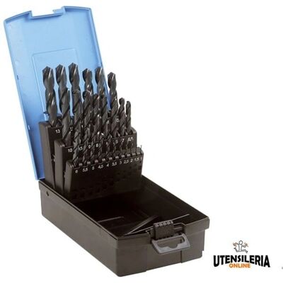 LTF - HSS Cilindriche 25pz - Diametro 1-13mm - Punte LTF - HSS Cilindriche 25pz - Diametro 1-13mm - Punte
