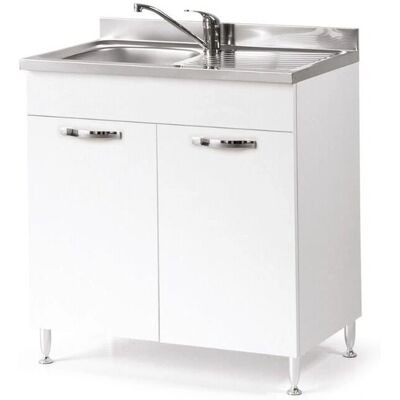 Gabinete de cocina en madera enchapada blanca - 80x50xH85 Gabinete de cocina en madera enchapada blanca - 80x50xH85