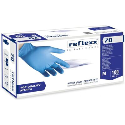 Gants Nitrile Bleus Reflexx R70 - Gants Jetables Médicaux - Publicité Gants Nitrile Bleus Reflexx R70 - Gants Jetables Médicaux - Publicité