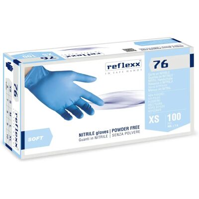 Guanti monouso in nitrile blu Reflexx - Contatto alimentare, senza polvere Guanti monouso in nitrile blu Reflexx - Contatto alimentare, senza polvere