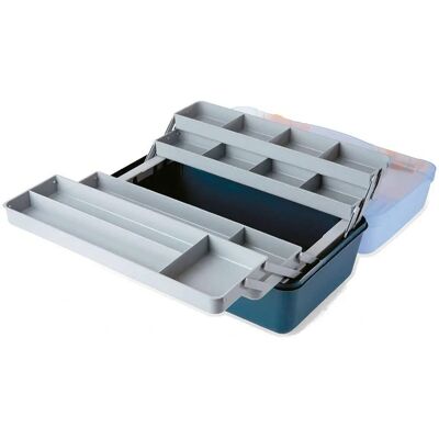 Caja de Pesca Lineaeffe - 4 Bandejas - Tapa Transparente - Azul Caja de Pesca Lineaeffe - 4 Bandejas - Tapa Transparente - Azul