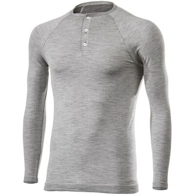 Maglia a maniche lunghe in lana merino grigia Serafino di Sixs Maglia a maniche lunghe in lana merino grigia Serafino di Sixs