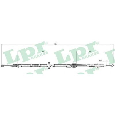A4 B5 Pysäköintijarrun kaapeli - Takana, OEM 8D0609721H A4 B5 Pysäköintijarrun kaapeli - Takana, OEM 8D0609721H