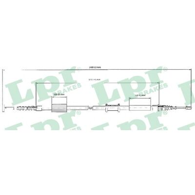 LPR C0208B - Håndbremsekabel til Alfa Romeo, Fiat LPR C0208B - Håndbremsekabel til Alfa Romeo, Fiat