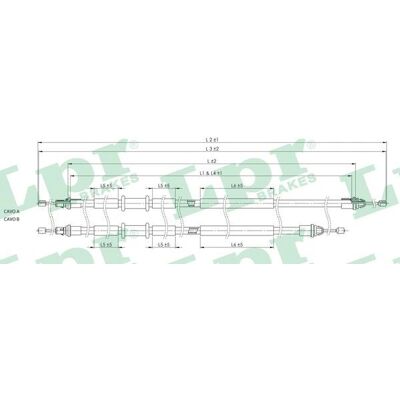 Ford C0249B Handremkabel Achter Midden - Handrem Ford C0249B Handremkabel Achter Midden - Handrem