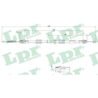 LPR C0266B - Parkeringsbremsekabel til Ford Cougar Mondeo LPR C0266B - Parkeringsbremsekabel til Ford Cougar Mondeo