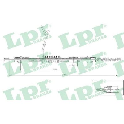 LPR C0287B - Parkeringsbremsekabel til Ford Transit Mk5 - Venstre bag LPR C0287B - Parkeringsbremsekabel til Ford Transit Mk5 - Venstre bag