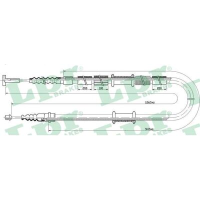 LPR C0341B parkeringsbremsekabel til Lancia Lybra LPR C0341B parkeringsbremsekabel til Lancia Lybra
