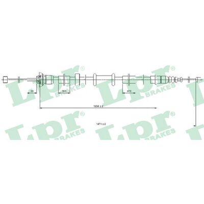 Handbromskabel Fiat Panda 169 - OEM C0519B Handbromskabel Fiat Panda 169 - OEM C0519B