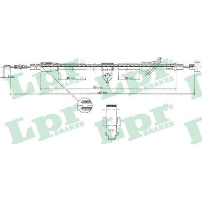 Höger bak handbromskabel Opel Agila C0529B Höger bak handbromskabel Opel Agila C0529B