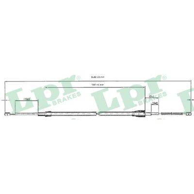 Bakre handbromskabel till Skoda Octavia - 944/1620mm - Trumbroms Bakre handbromskabel till Skoda Octavia - 944/1620mm - Trumbroms