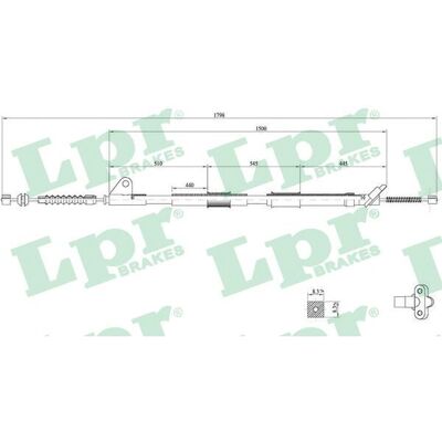 LPR C0857B parkeringsbremsekabel - Toyota Carina LPR C0857B parkeringsbremsekabel - Toyota Carina