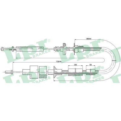 LPR koblingskabel til Ford Mondeo - 670/410mm, Manuel justering LPR koblingskabel til Ford Mondeo - 670/410mm, Manuel justering