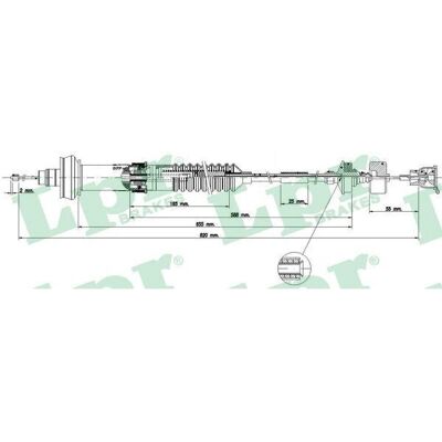 Peugeot C0153C Kupplungsseil - Automatische Nachstellung - 645/833mm Peugeot C0153C Kupplungsseil - Automatische Nachstellung - 645/833mm