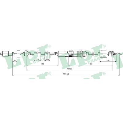 LPR Renault Laguna C0200C Automatisk Clutch Kabel LPR Renault Laguna C0200C Automatisk Clutch Kabel