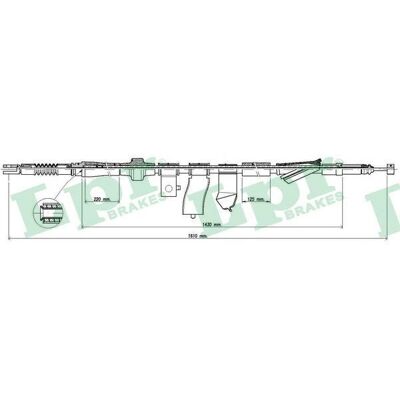 Honda C1298B Bageste Venstre Parkeringsbremsekabel - Skivebremse Honda C1298B Bageste Venstre Parkeringsbremsekabel - Skivebremse