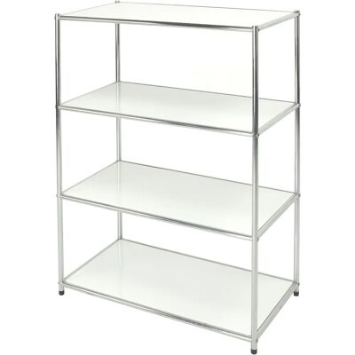 Étagère en Acier Blanc Serena - 4 Niveaux - 120cm de Hauteur - Publicité Étagère en Acier Blanc Serena - 4 Niveaux - 120cm de Hauteur - Publicité
