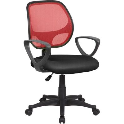 Silla de oficina Geraldton Serena - Asiento ergonómico de malla, Negro y Rojo Silla de oficina Geraldton Serena - Asiento ergonómico de malla, Negro y Rojo