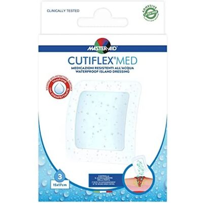 Cerotti adesivi impermeabili trasparenti Master Aid Cutiflexmed - 15x17cm 3 pezzi Cerotti adesivi impermeabili trasparenti Master Aid Cutiflexmed - 15x17cm 3 pezzi