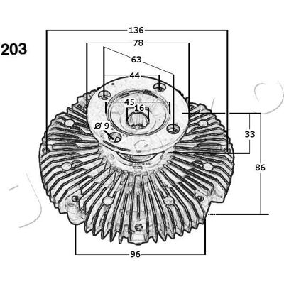 JAPKO Land Cruiser Prado 70 SUV Radiatorin tuuletin-laatikko OEM 16210-0L010 JAPKO Land Cruiser Prado 70 SUV Radiatorin tuuletin-laatikko OEM 16210-0L010