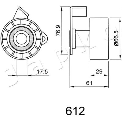 Japko Timing Belt Tensioner and Pulley - 66.5mm Diameter Japko Timing Belt Tensioner and Pulley - 66.5mm Diameter