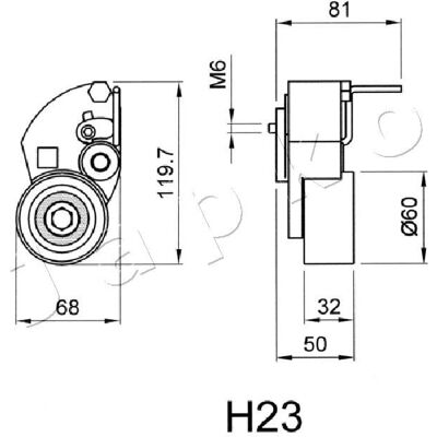 Japko Spannrolle - 60mm Durchmesser - Hyundai passend Japko Spannrolle - 60mm Durchmesser - Hyundai passend