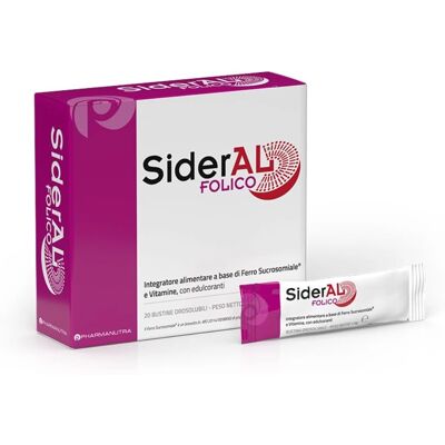 Pharmanutra SPA Sideral Folico 30mg - Integratore di Ferro e Vitamine - 20 Bustine Pharmanutra SPA Sideral Folico 30mg - Integratore di Ferro e Vitamine - 20 Bustine