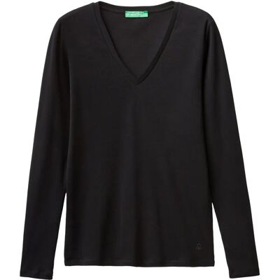 Benetton T-shirt manches longues XXS noir - Femme Benetton T-shirt manches longues XXS noir - Femme