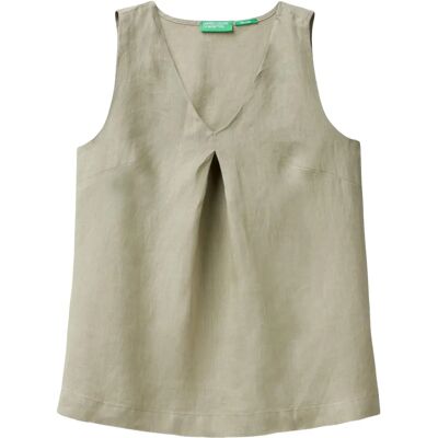 Benetton XXS Ljusgrön Linneblus - Kvinna Benetton XXS Ljusgrön Linneblus - Kvinna