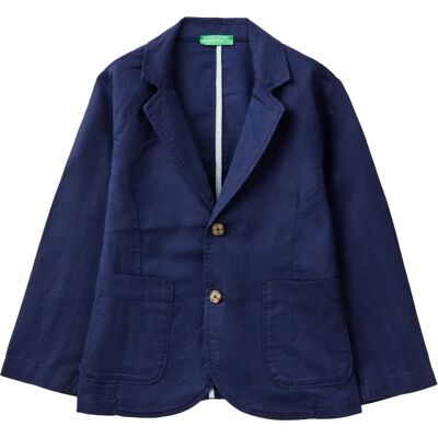 Benetton M Misto lino blu scuro bambini - Blazer Benetton M Misto lino blu scuro bambini - Blazer