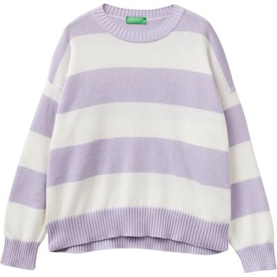 Benetton S Lila Randig Tröja - Kvinnor Benetton S Lila Randig Tröja - Kvinnor