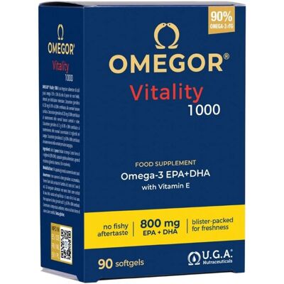 Uga Nutraceuticals Omegor Vitality 1000 - Omega3 EPA DHA 90 capsules Uga Nutraceuticals Omegor Vitality 1000 - Omega3 EPA DHA 90 capsules