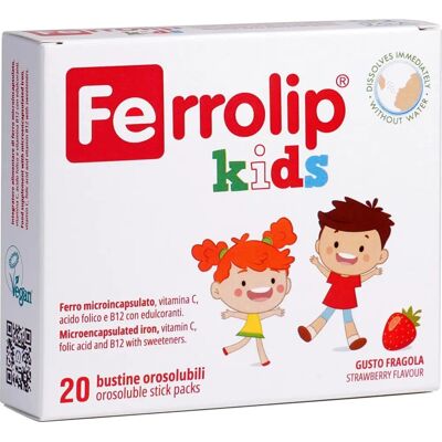 Ferrolip Kids - Integratore di pirofosfato di ferro microincapsulato - 20 bustine Ferrolip Kids - Integratore di pirofosfato di ferro microincapsulato - 20 bustine