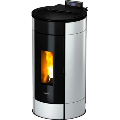 FREEPOINT Globe lufttät Pelletofen - Pellets, 11 kW, Weiß & Schwarz FREEPOINT Globe lufttät Pelletofen - Pellets, 11 kW, Weiß & Schwarz
