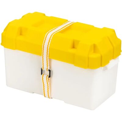 Osculati Cassetta Batteria - 120A, Bianco/Giallo, Coperchio Regolabile - Cassetta batteria Osculati Cassetta Batteria - 120A, Bianco/Giallo, Coperchio Regolabile - Cassetta batteria