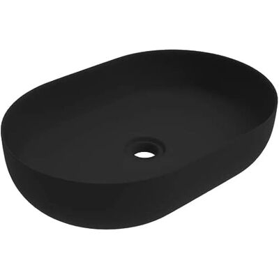 Ercos - Lavabo ovale da appoggio in ceramica - Nero opaco - Lavabo Ercos - Lavabo ovale da appoggio in ceramica - Nero opaco - Lavabo