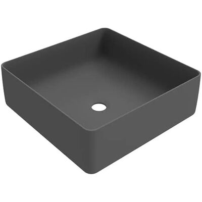 Ercos - Lavabo quadrato grigio opaco - 416x416 mm Ercos - Lavabo quadrato grigio opaco - 416x416 mm