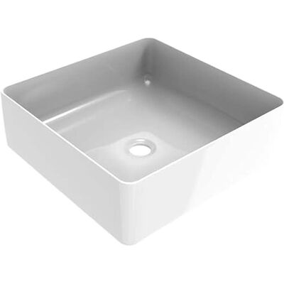 Lavabo cuadrado Ercos Musa - 416x416mm, Blanco Brillante - Diseño Moderno Lavabo cuadrado Ercos Musa - 416x416mm, Blanco Brillante - Diseño Moderno