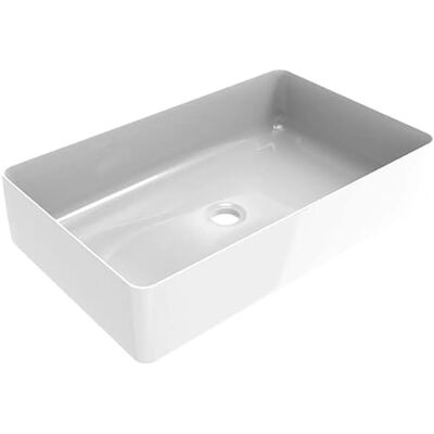 Lavabo de encimera rectangular en cerámica blanca Ponsi Musa - Accesorio de baño Lavabo de encimera rectangular en cerámica blanca Ponsi Musa - Accesorio de baño