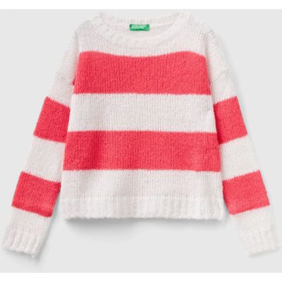 Benetton - Sweter w dwulicznych paskach - S - Sweter Benetton - Sweter w dwulicznych paskach - S - Sweter