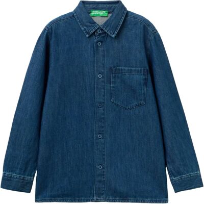 Benetton Modèle 3XL Chemise en Jean Bleu - Chemise Benetton Modèle 3XL Chemise en Jean Bleu - Chemise